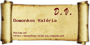 Domonkos Valéria névjegykártya